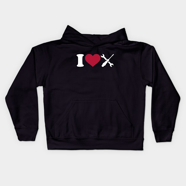 I love Tools Kids Hoodie by Designzz